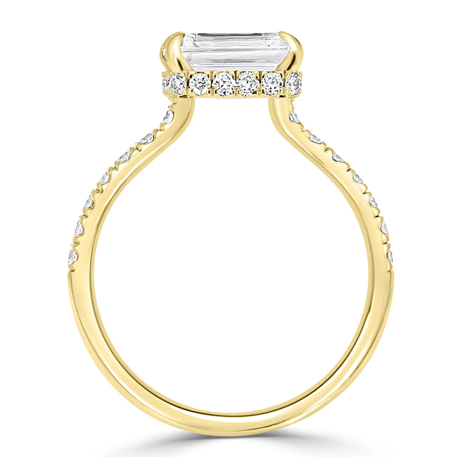 Yellow Gold Oval Hidden Halo Engagement Ring jewelry store near me