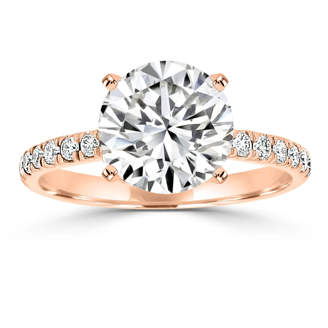 Rose Gold Oval Hidden Halo Engagement Ring
