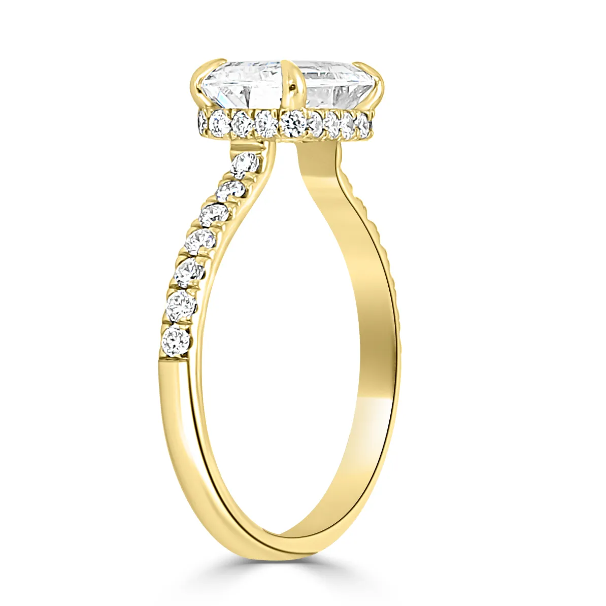 Yellow Gold Oval Hidden Halo Engagement Ring jewelry Wabash avenue
