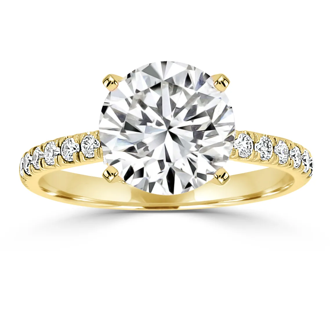 Yellow Gold Oval Hidden Halo Engagement Ring