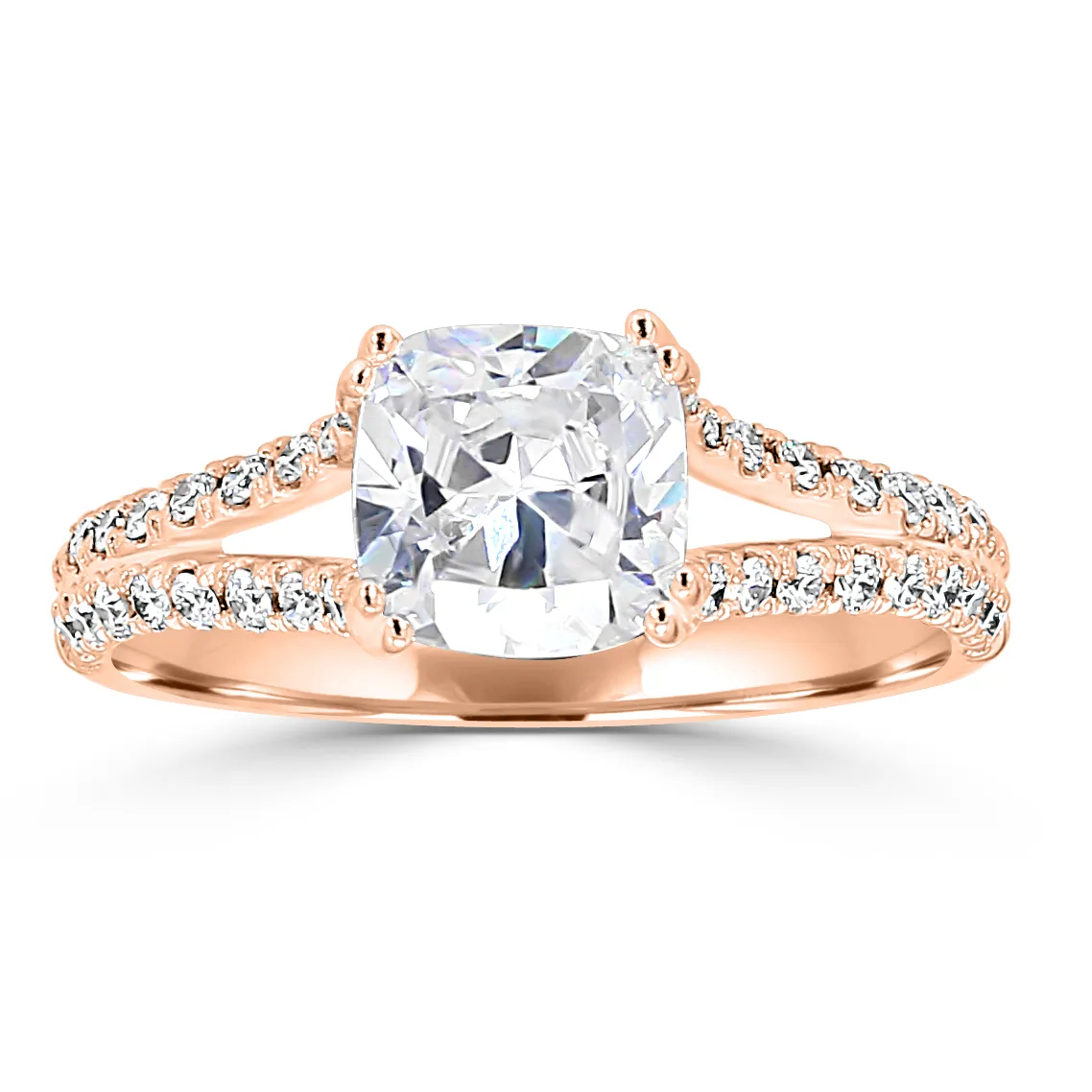 Rose Gold split Engagement Ring