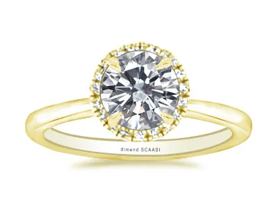 Yellow Gold Oval Cut Engagement Ring