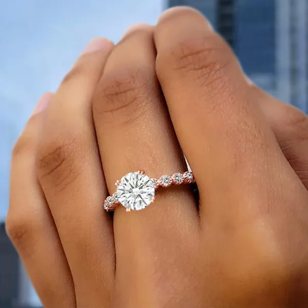 Rose Gold Handcrafted Custom Engagement Ring jewelry store near me