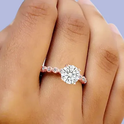 Rose Gold Handcrafted Custom Engagement Ring jewelry Wabash avenue
