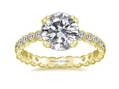 Yellow Gold Handcrafted Custom Engagement Ring