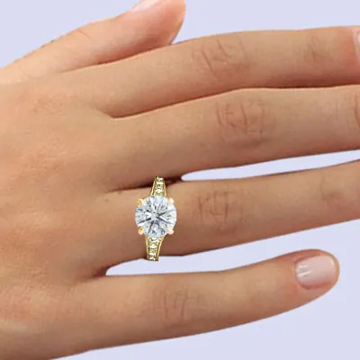 Yellow Gold Edwardian Engagement Ring jewelry Wabash avenue