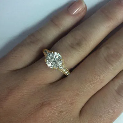 Yellow Gold Edwardian Engagement Ring jewelry windy city
