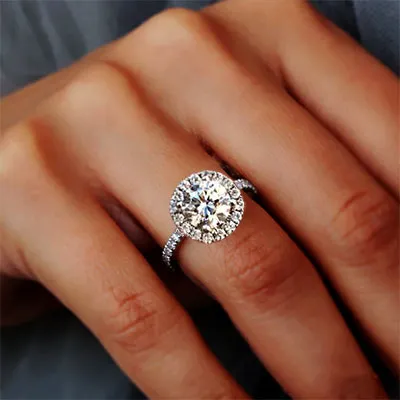 White Gold Non-Cathedral French Pave Engagement Ring jewelry windy city