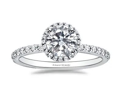 White Gold Non-Cathedral French Pave Engagement Ring