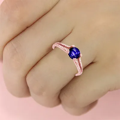 Rose Gold Sapphire Engagement Ring jewelry Wabash avenue