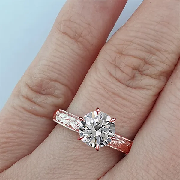 Rose Gold Gorgeous Vintage Solitaire Engagement Ring jewelry windy city