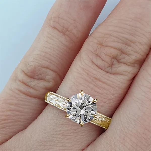 Yellow Gold Gorgeous Vintage Solitaire Engagement Ring jewelry windy city