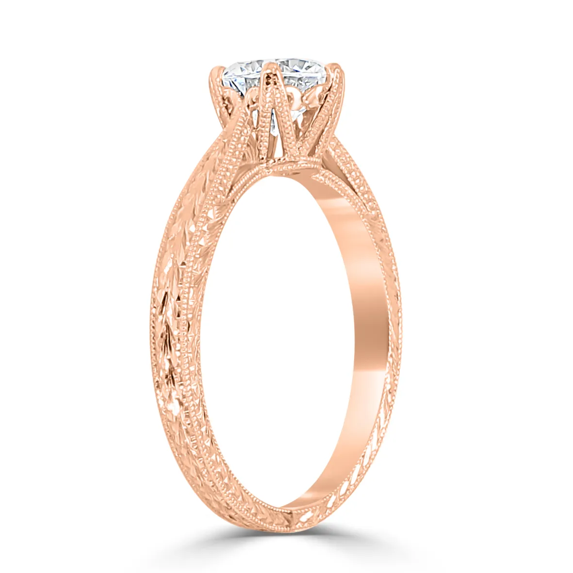 Rose Gold Gorgeous Vintage Solitaire Engagement Ring jewelry Wabash avenue