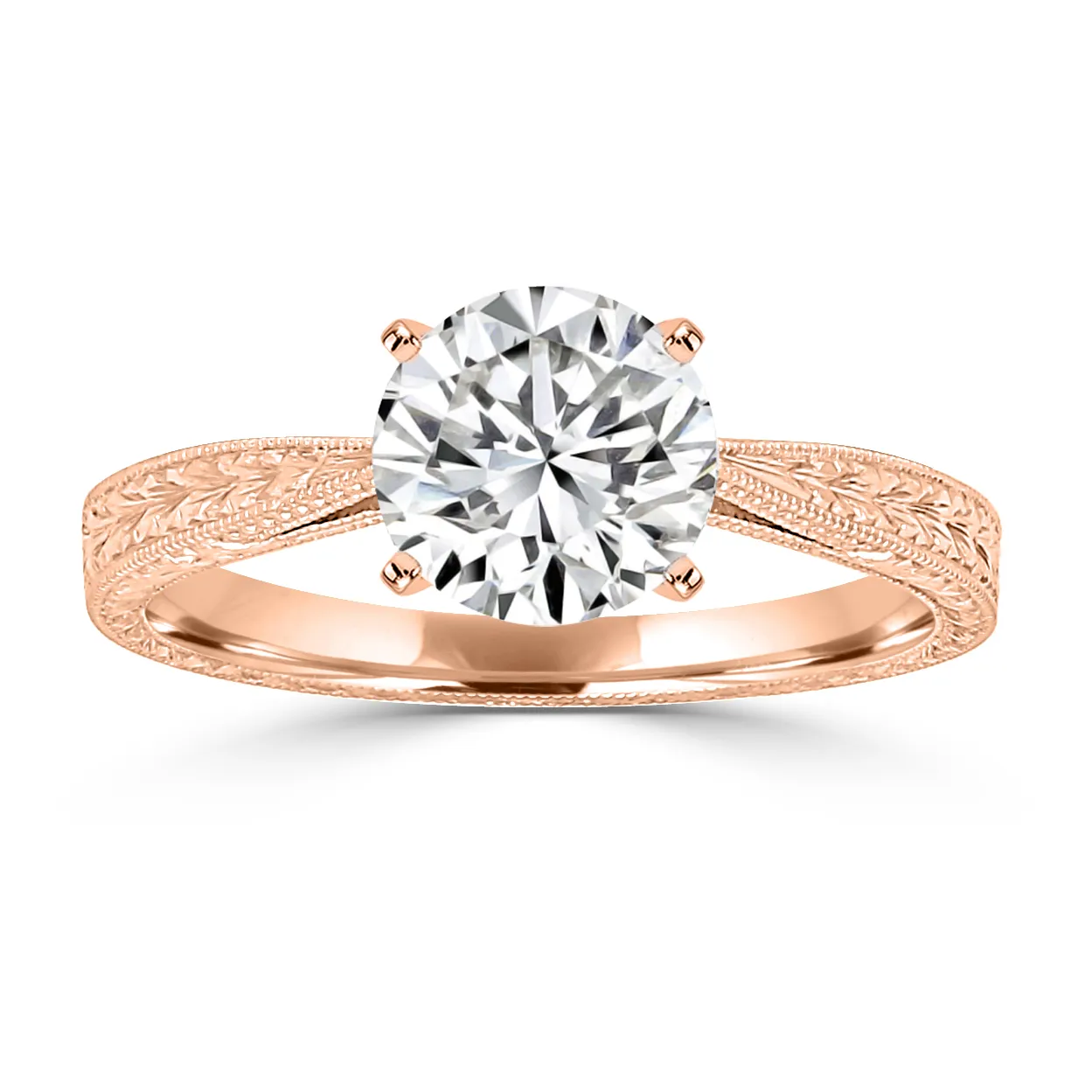 Rose Gold Gorgeous Vintage Solitaire Engagement Ring