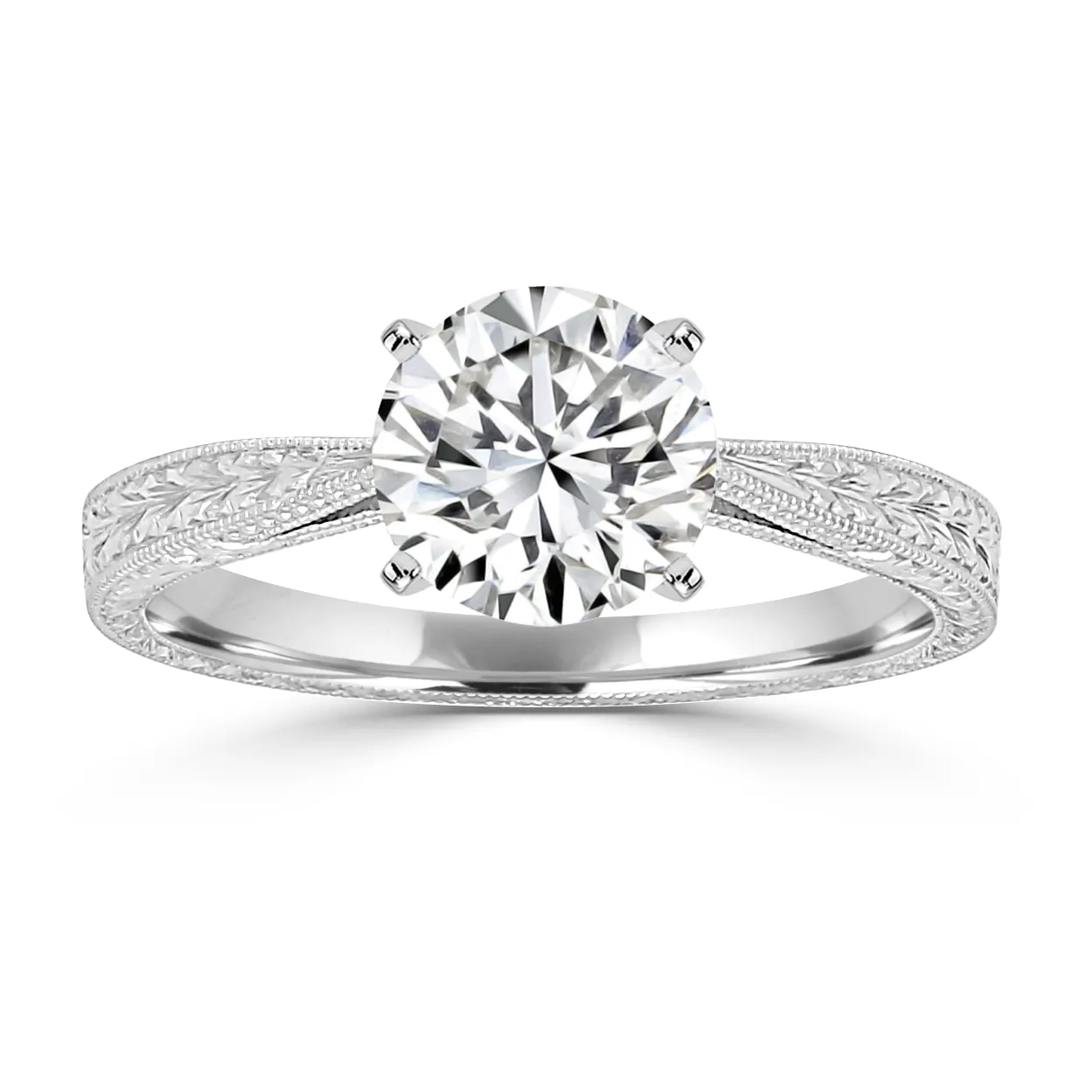 Platinum Gorgeous Vintage Solitaire Engagement Ring