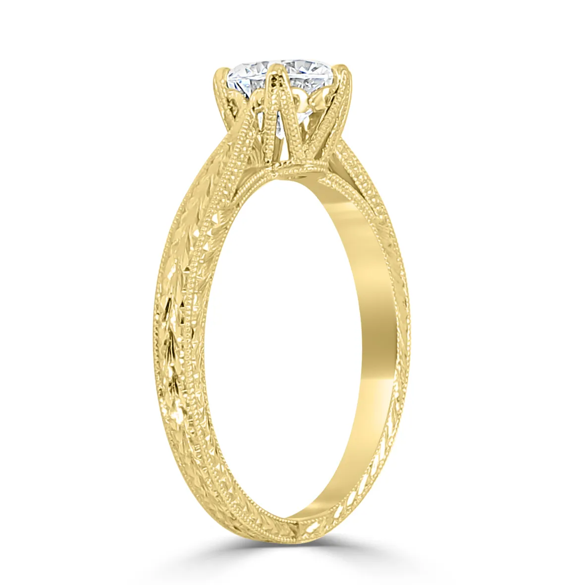 Yellow Gold Gorgeous Vintage Solitaire Engagement Ring jewelry Wabash avenue