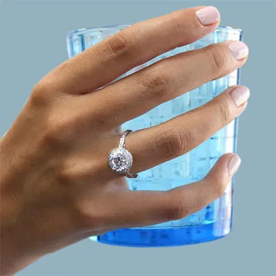 White Gold Authentic Vintage Looking Engagement Ring from best jeweler