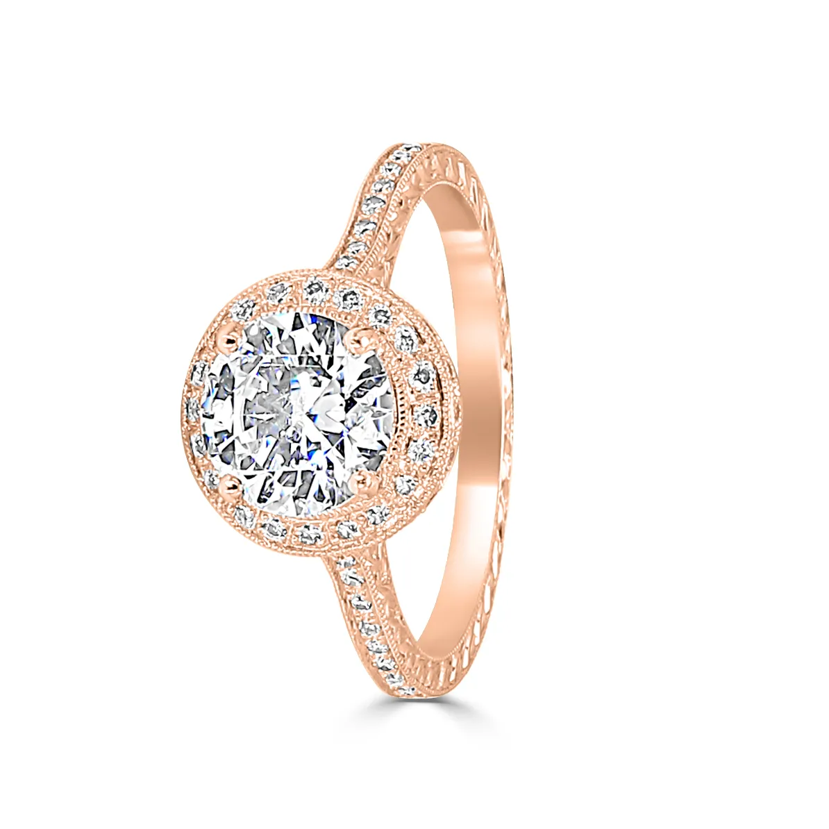 Rose Gold Authentic Vintage Looking Engagement Ring jewelry store near me