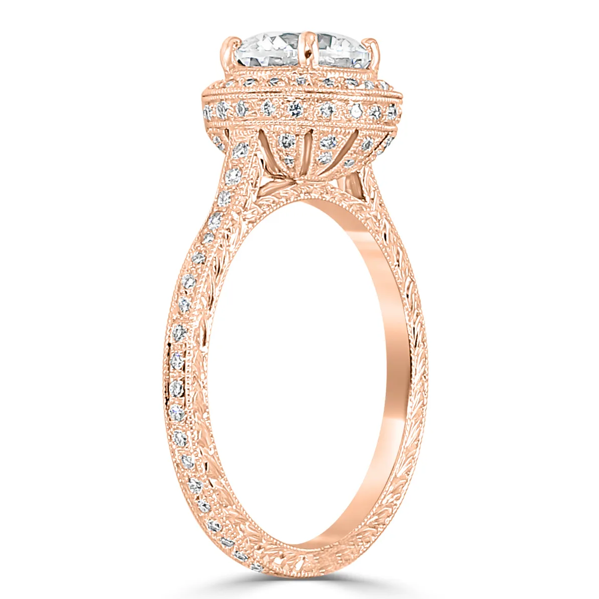 Rose Gold Authentic Vintage Looking Engagement Ring jewelry Wabash avenue