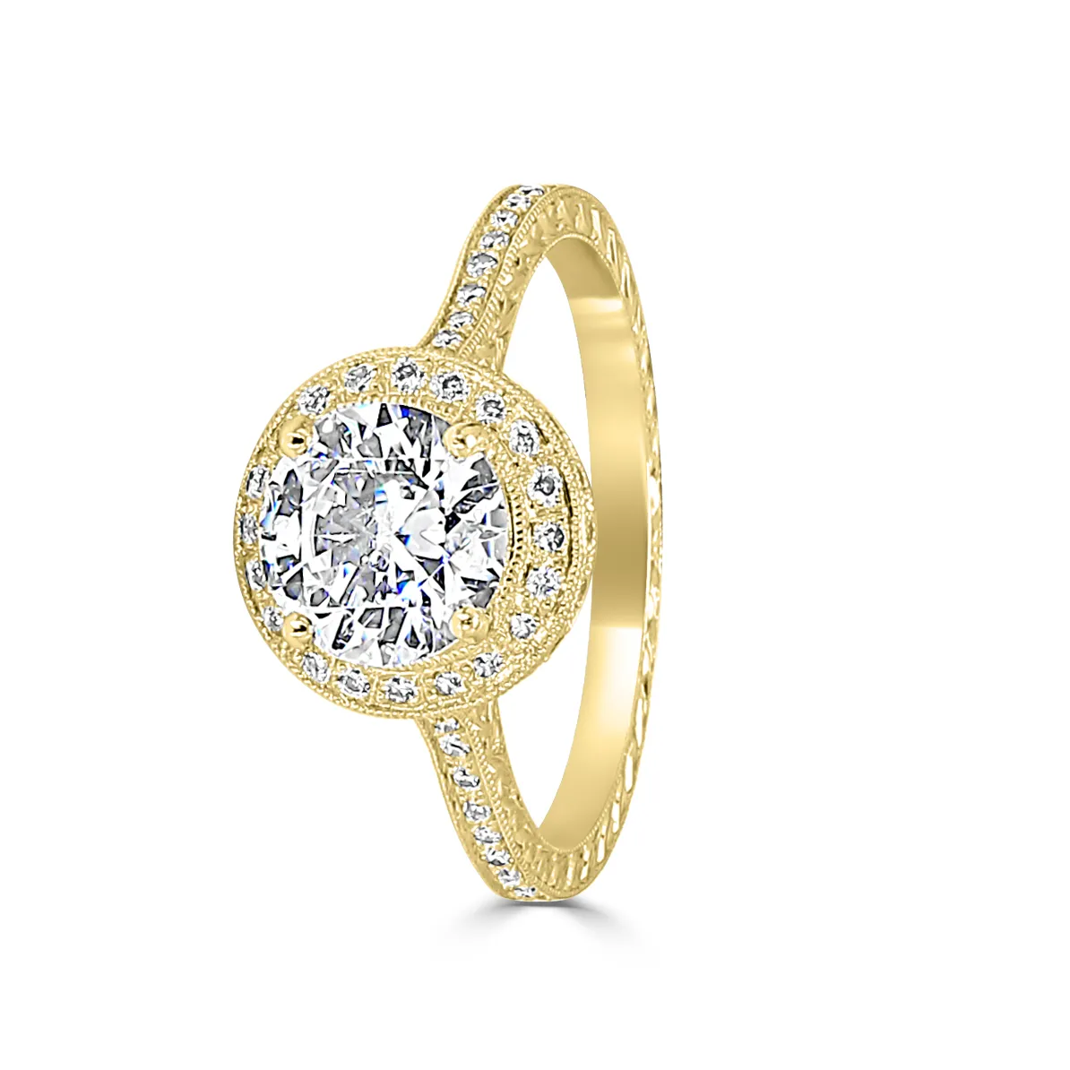Yellow Gold Authentic Vintage Looking Engagement Ring jewelry store near me