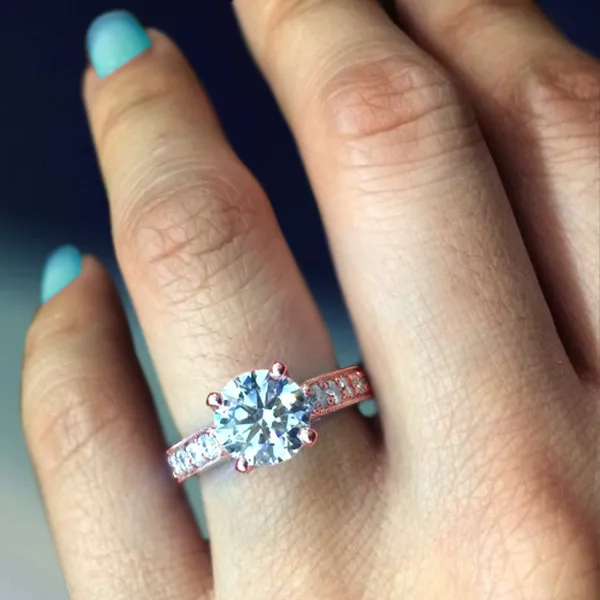 Rose Gold Edwardian Old European Engagement Ring jewelry windy city
