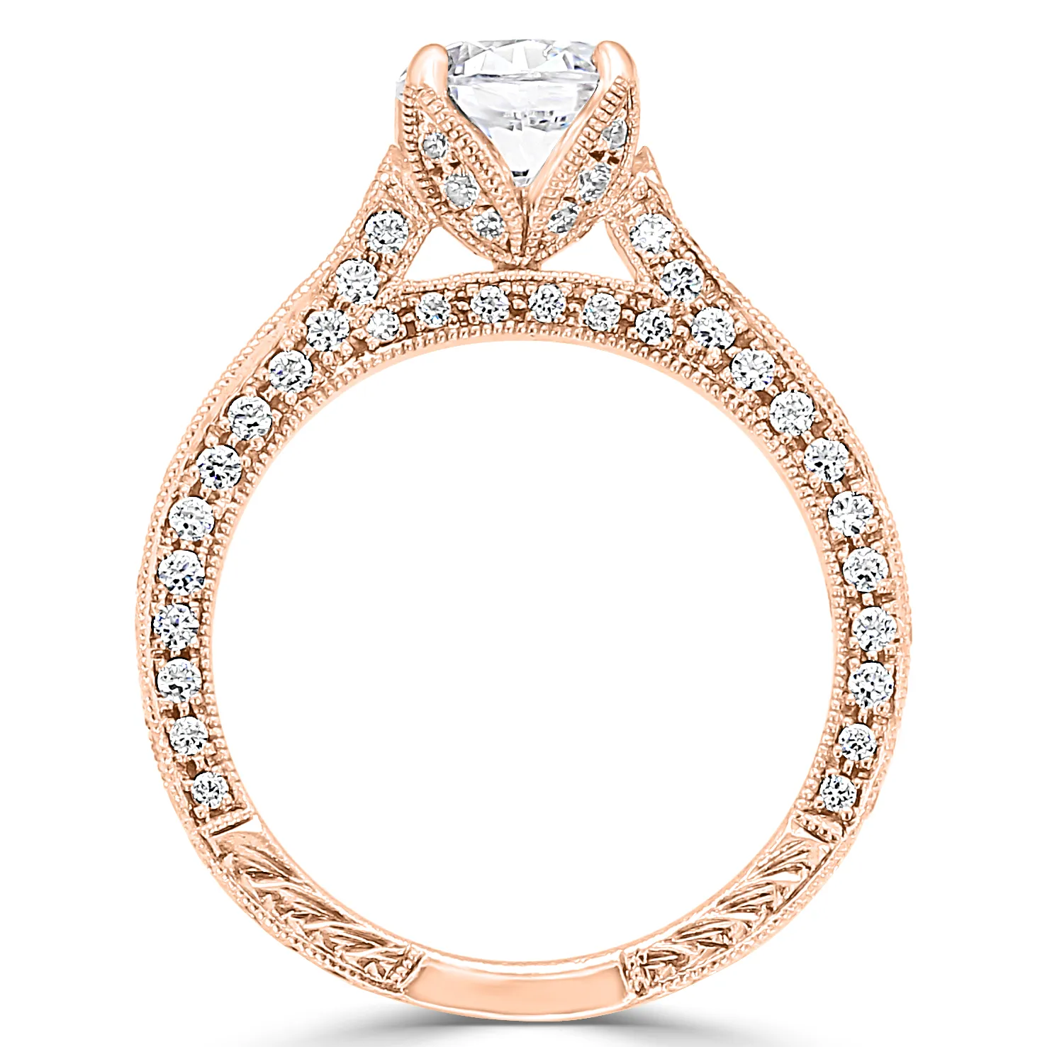 Rose Gold Edwardian Old European Engagement Ring jewelry store near me