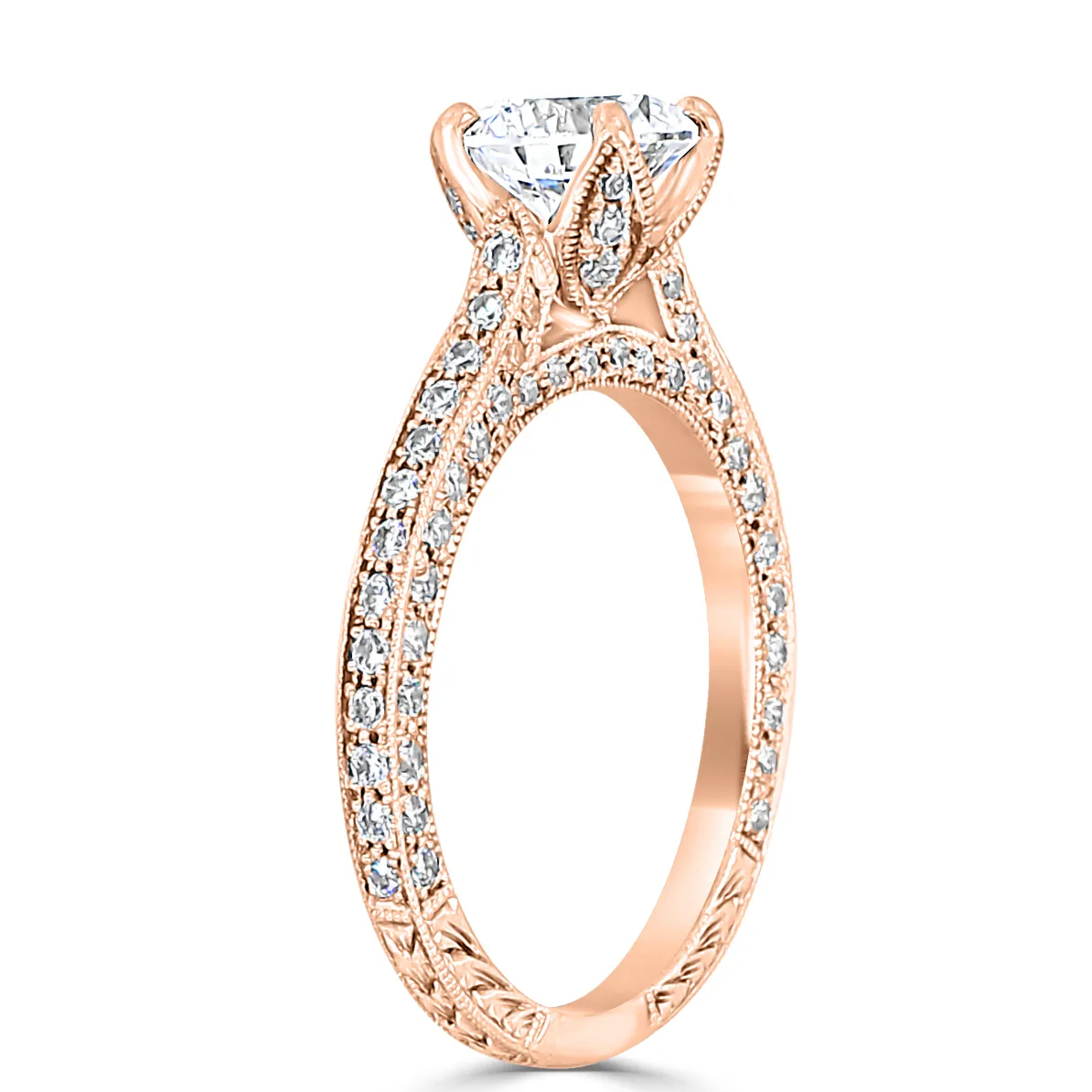 Rose Gold Edwardian Old European Engagement Ring jewelry Wabash avenue