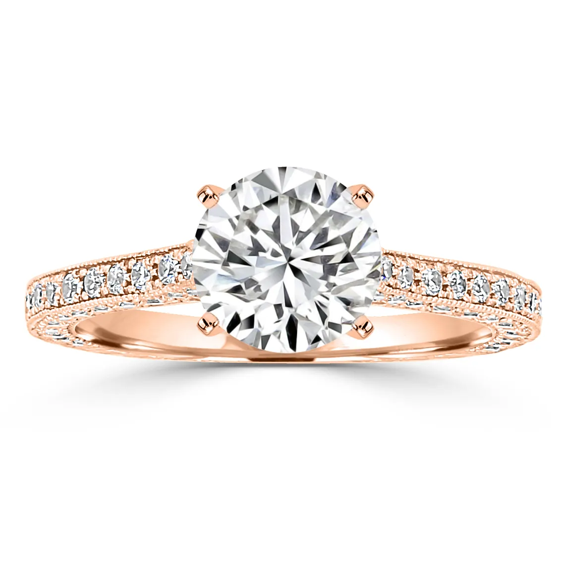 Rose Gold Edwardian Old European Engagement Ring