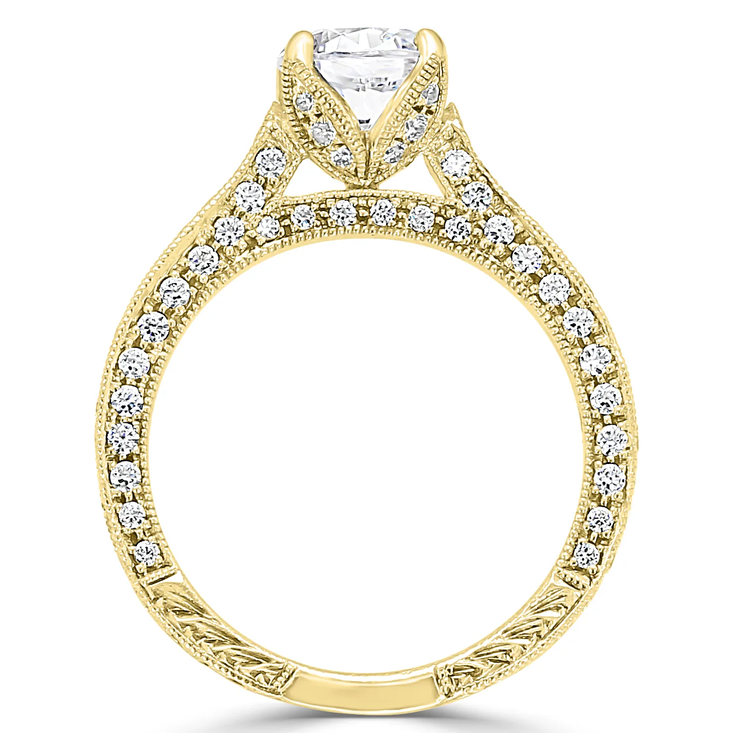 Yellow Gold Edwardian Old European Engagement Ring jewelry store near me