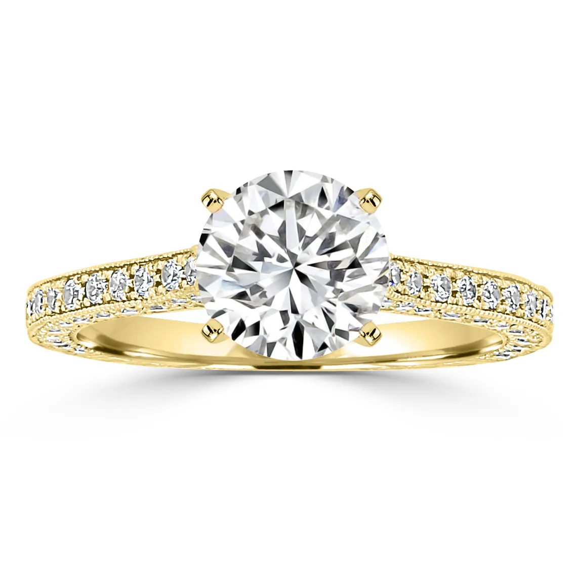 Yellow Gold Edwardian Old European Engagement Ring