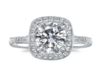 White GoldDelicate Milgrain Vintage Inspired Engagement Ring