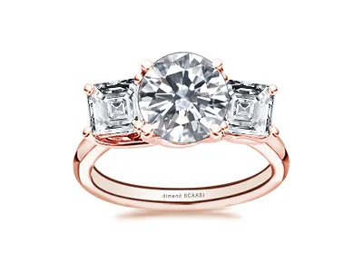 Rose Gold Asscher Cut Engagement Ring