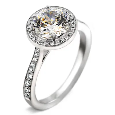 Platinum Elegant and Exclusive Halo Vintage Ring jewelry store near me