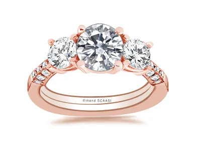 Rose Gold Brilliant Diamond Engagement Ring