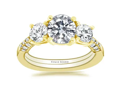 Yellow Gold Brilliant Diamond Engagement Ring