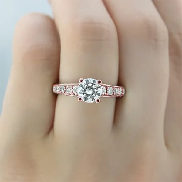 Rose Gold Stunning and Gorgeous Diamond Engagement Ring jewelry Wabash avenue