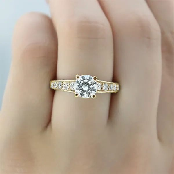 Yellow Gold Stunning and Gorgeous Diamond Engagement Ring jewelry Wabash avenue