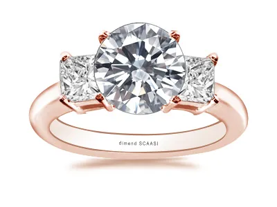 Rose Gold Princess Cut Engagement Ring
