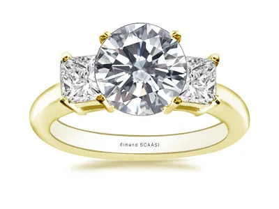 Yellow Gold Princess Cut Engagement Ring