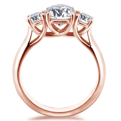 Rose Gold Three Stone Round Cut Engaagement Ring jewelry store near me