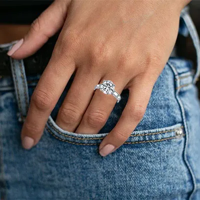 Platinum Modern Cathedral Style Solitaire Engagement Ring jewelry Wabash avenue