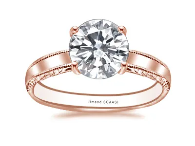 Rose Gold Modern Cathedral Style Solitaire Engagement Ring