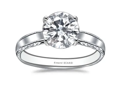 Platinum Modern Cathedral Style Solitaire Engagement Ring