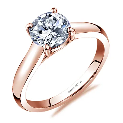 Rose Gold Classic Solitaire Engagement Ring jewelry Wabash avenue