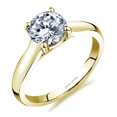 Yellow Gold Classic Solitaire Engagement Ring jewelry Wabash avenue