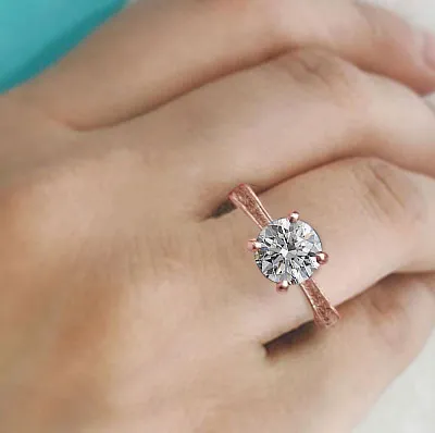 Rose Gold Elegant and Classic Solitaire Engagement Ring jewelry windy city