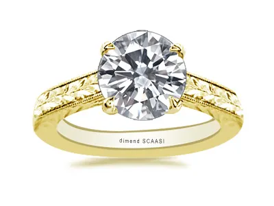 Yellow Gold Elegant and Classic Solitaire Engagement Ring