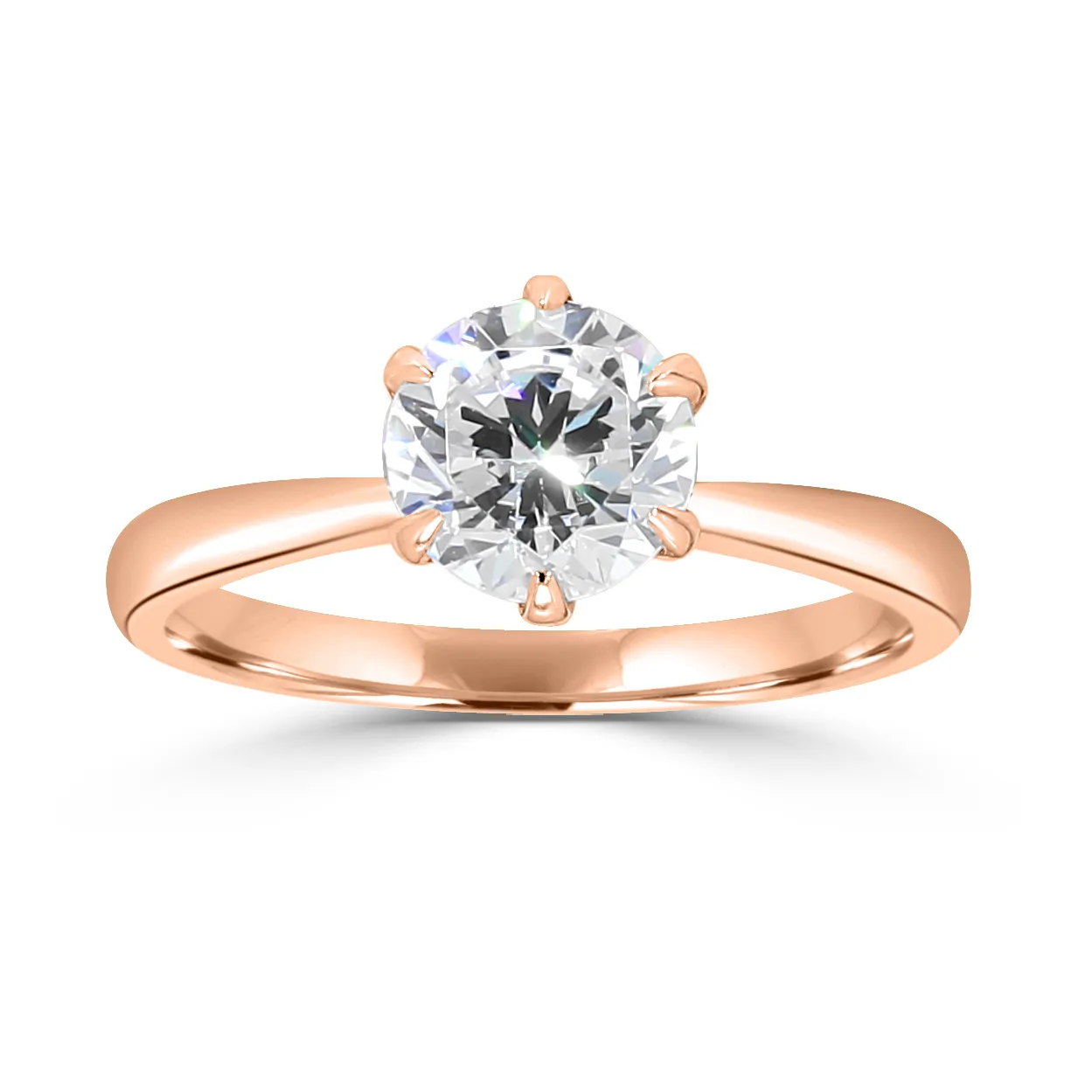 Rose Gold Tiffany Style Solitaire Engagement Ring