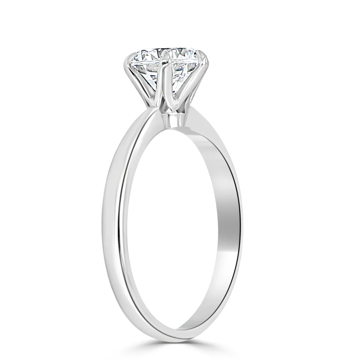 White GoldTiffany Style Solitaire Engagement Ring jewelry Wabash avenue