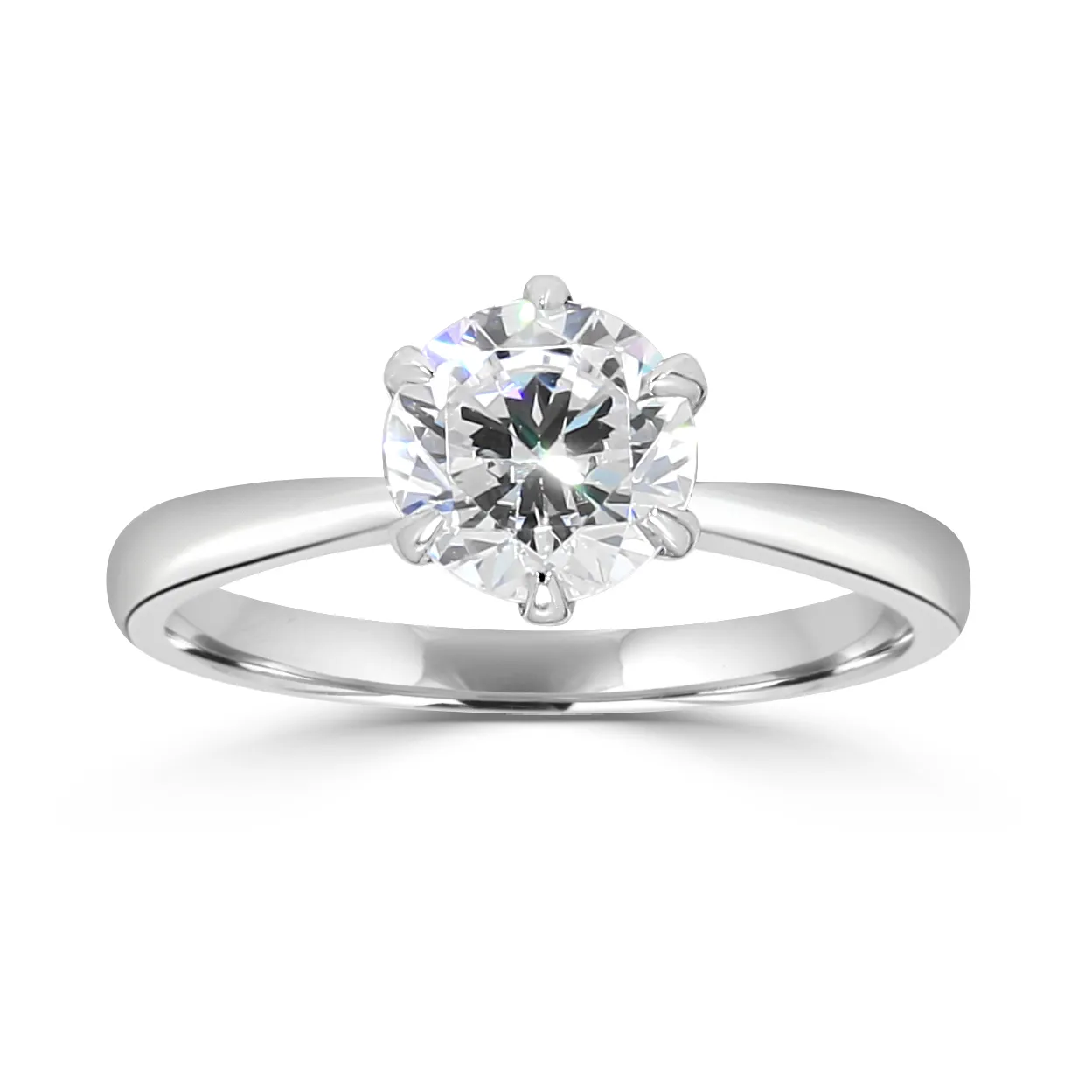 White GoldTiffany Style Solitaire Engagement Ring